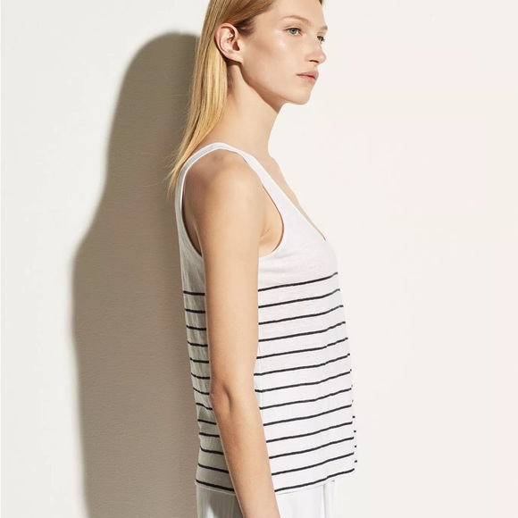 Vince White and Black Striped Tank Top - Picture 6 of 7